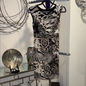 Boston Proper Animal Print Midi Dress